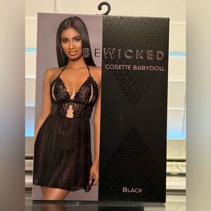 BeWicked Cosette Lace Babydoll in Black